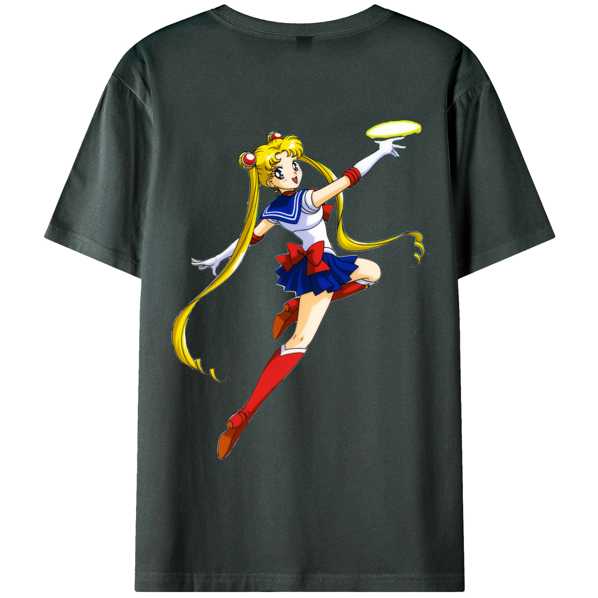 （画像用） 美少女戦士セーラームーン 月野 うさぎ つきの うさぎ Sailor Moon Tsukino Usagi 綿100％ メンズ半袖Tシャツ（バックプリント） 通気性